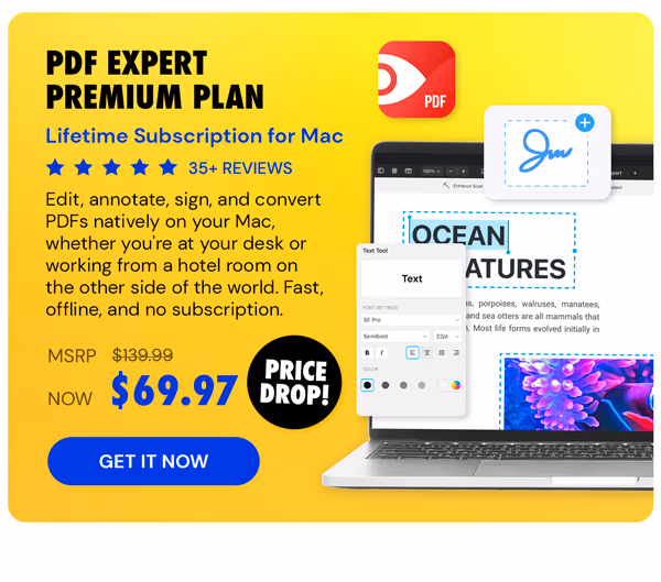PDF Expert Premium Plan: Lifetime Subscription (Mac)