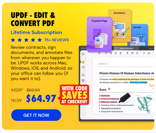 UPDF - Edit, Convert, AI Chat with PDF: Lifetime Subscription