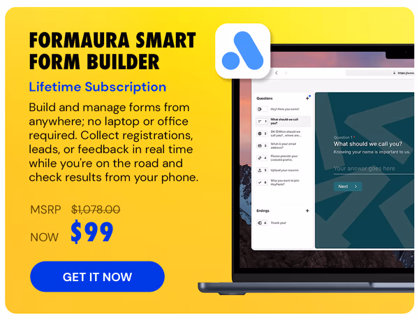 FormAura Smart Form Builder: Lifetime Subscription