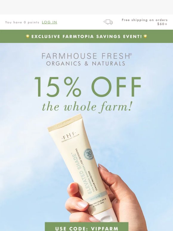 15% OFF the Whooole Farm! ☀
