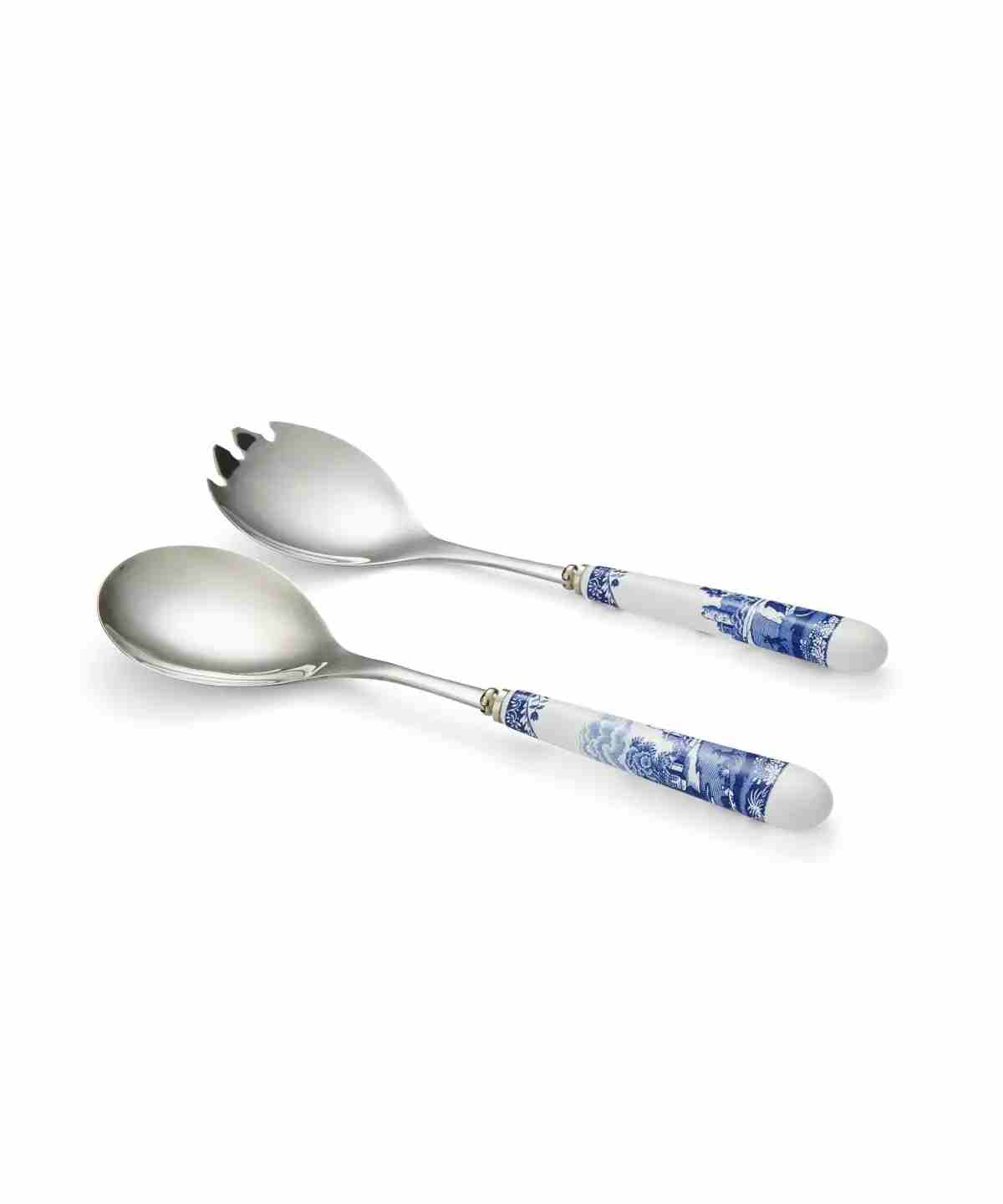 Blue Italian Pair of Salad Servers