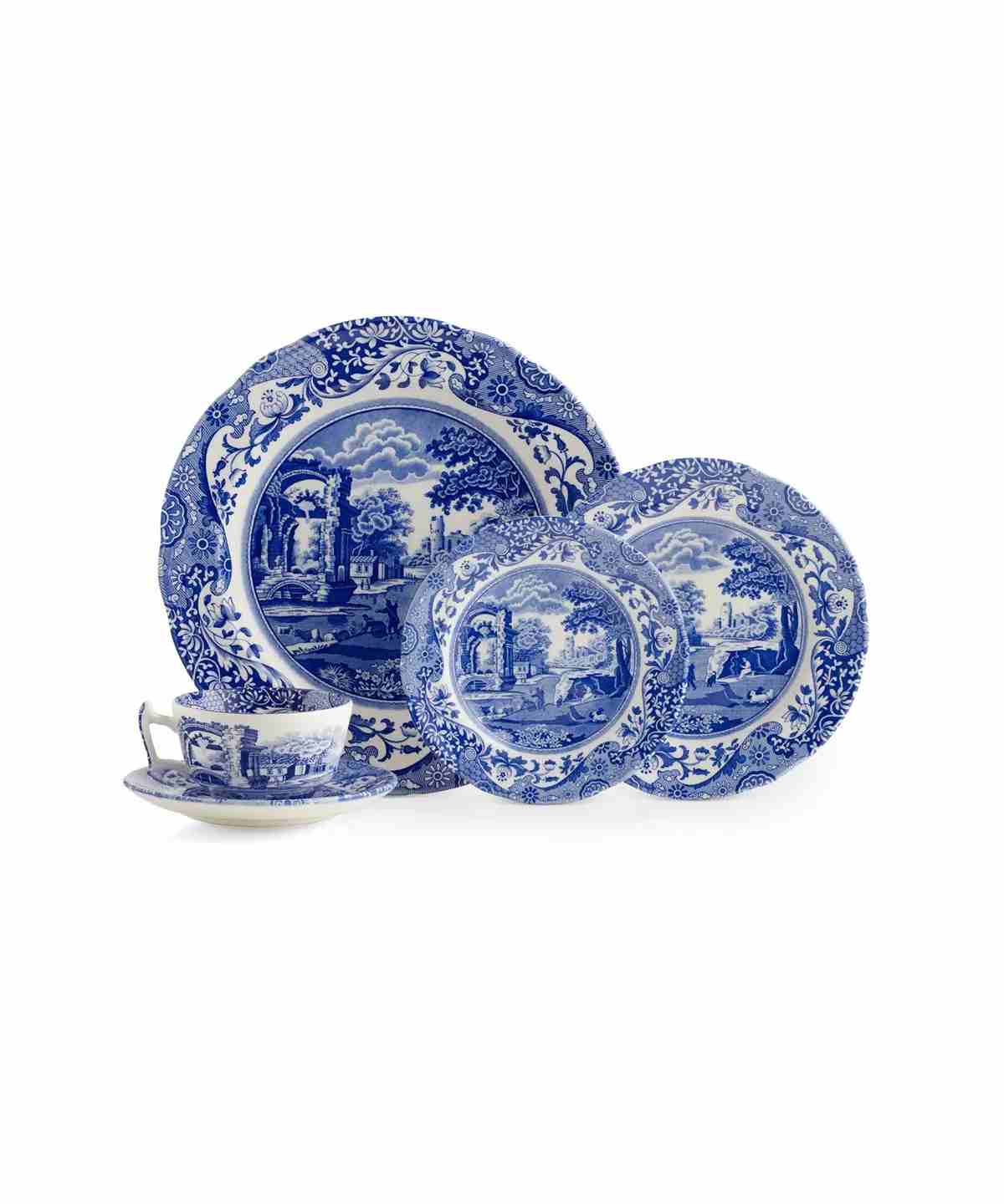 Blue Italian 5 Piece Place Setting