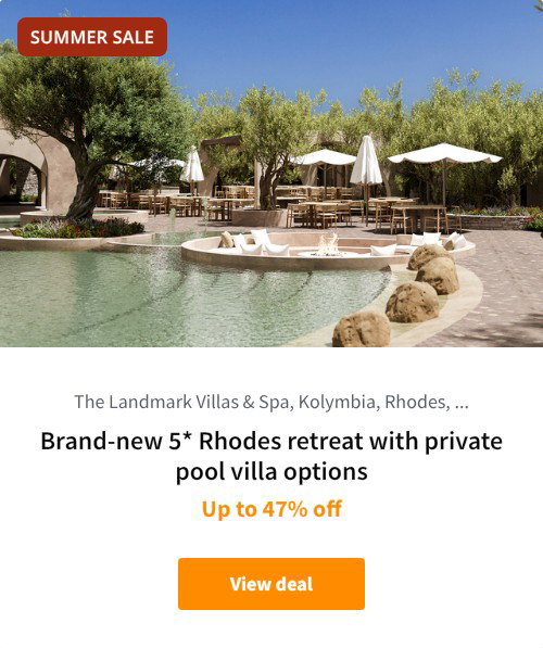 Brand-new 5* Rhodes retreat with private pool villa options