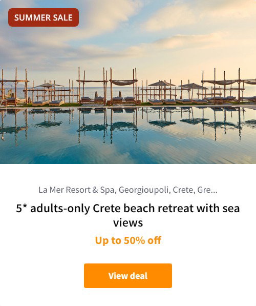 5* adults-only Crete beach retreat with sea views