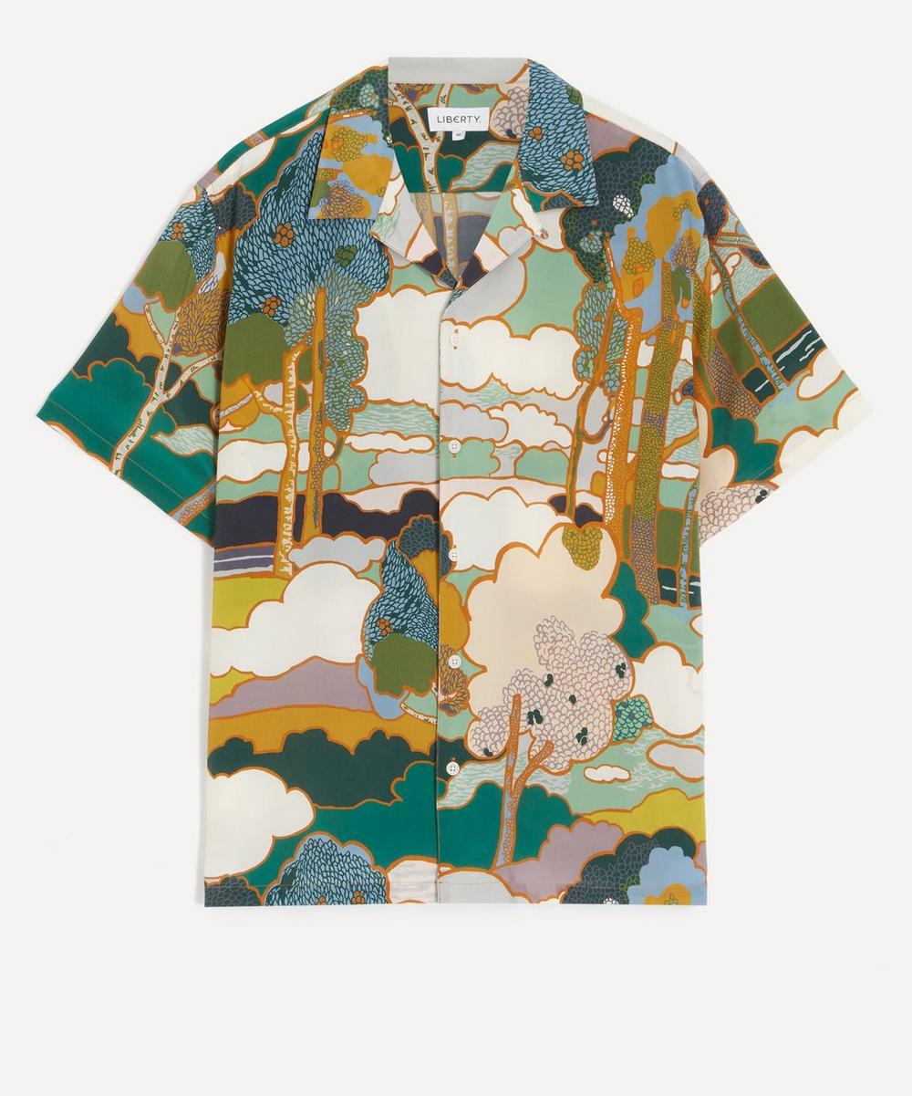 Liberty Cuban Collar Silk Shirt in Prospect Place