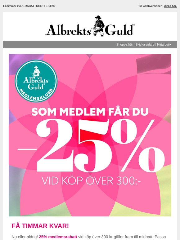 Nu eller aldrig! Sista dagen med 25% rabatt