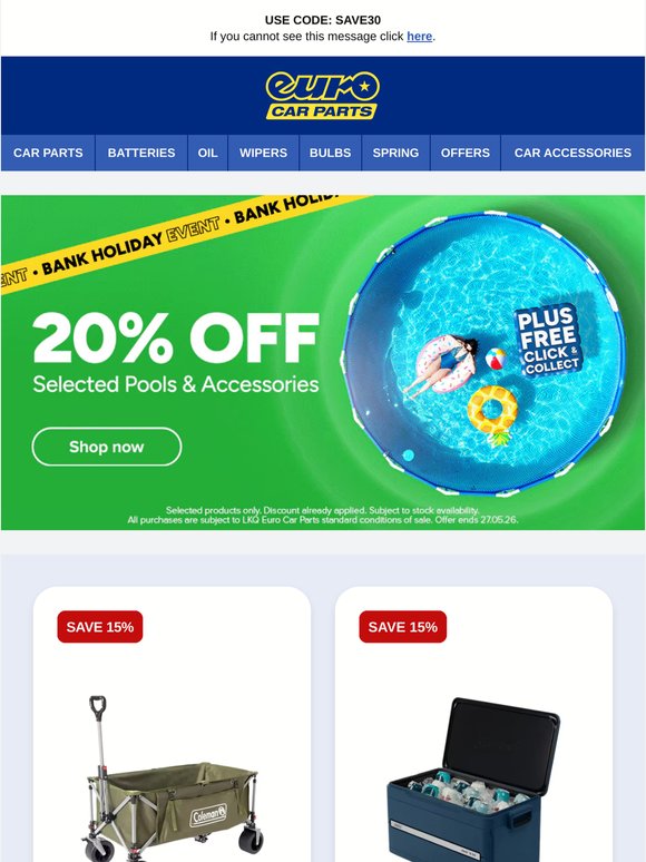 Final Hours! 20% Off Selected Pools | Upgrade Your Outdoors With Coleman
