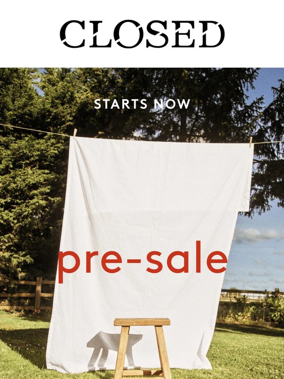 Starts now: Up to 30% off selected styles from the Spring/Summer collection