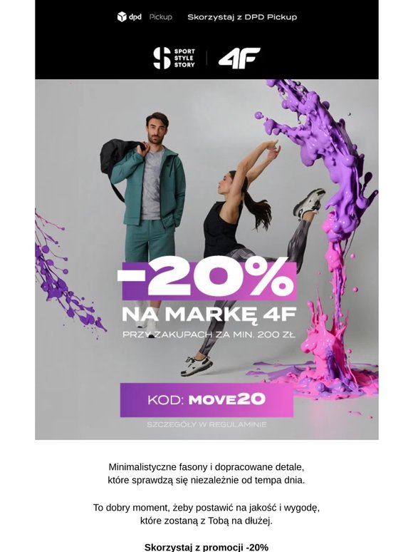 20% rabatu na markę 4F! 🤩