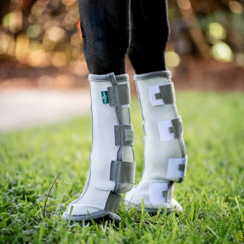 Image of Horseware - Guêtres anti-mouches Fly Boots argent/ titanium grey/ argent x2