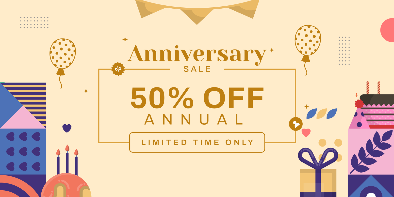 half off all annual plans