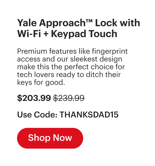 15% off Approach + Yale Keypad Touch