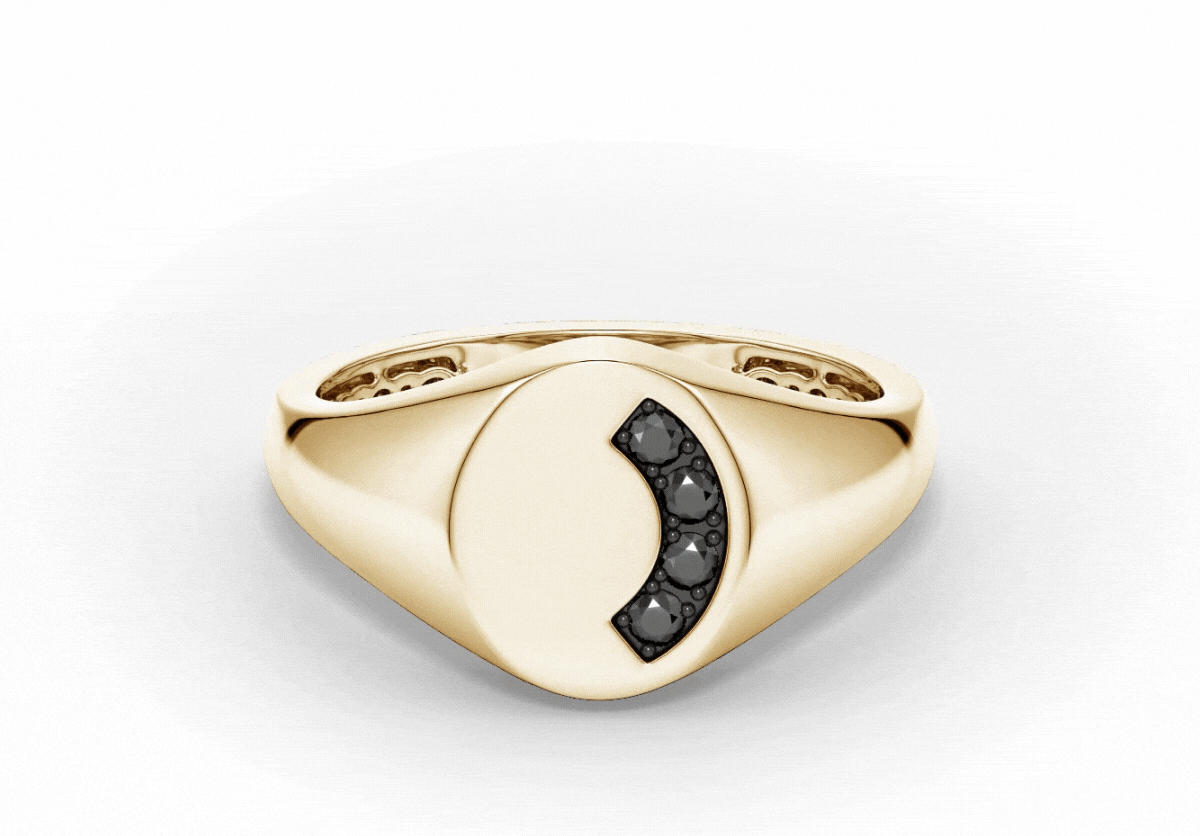 Enhanced Black Diamond Men's Signet Ring