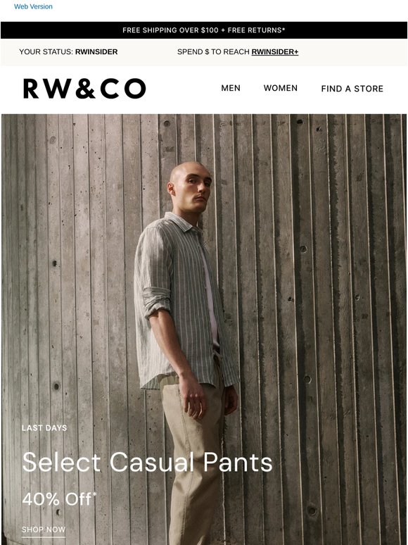 ENDS TOMORROW NIGHT: 40% Off Casual Pants