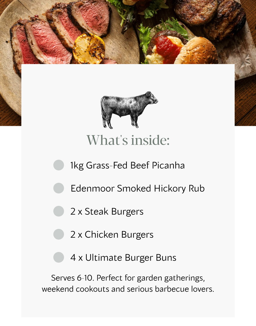 Serves 6-10. Perfect for garden gatherings, weekend cookouts and serious barbecue lovers.