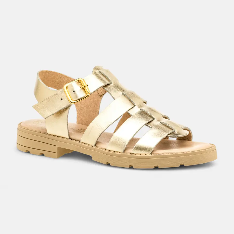 Sandales Femme en cuir or