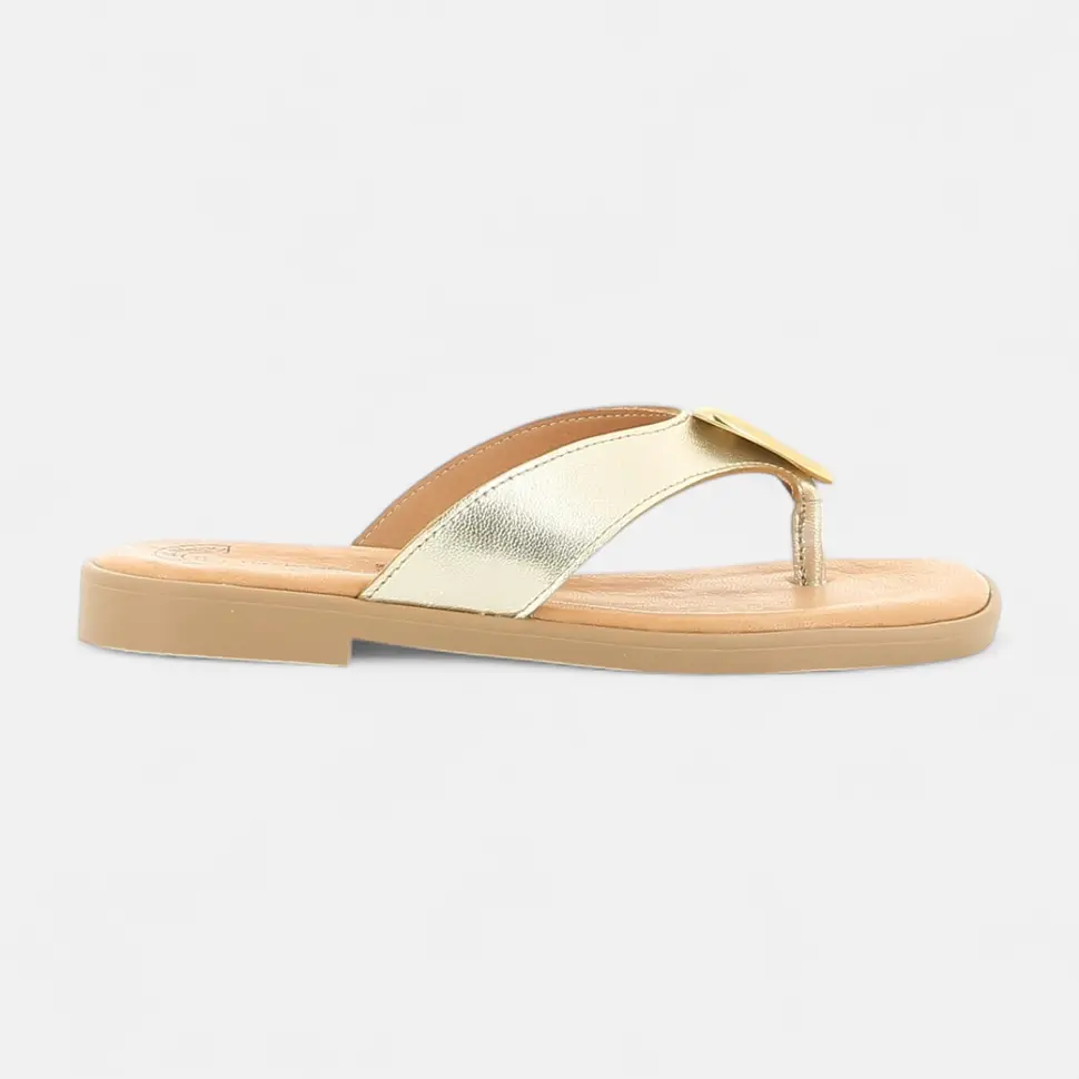 Entre-doigts Femme en cuir or