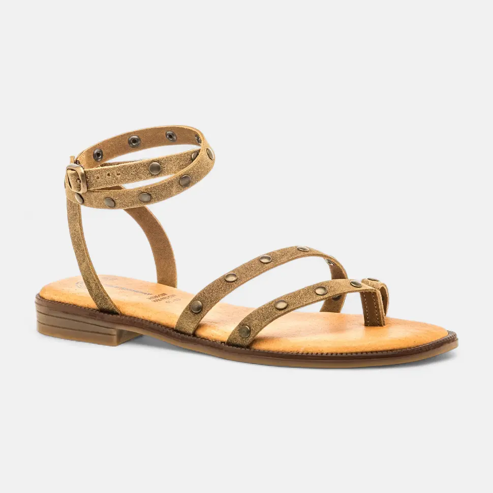 Nu-pieds Femme en cuir taupe