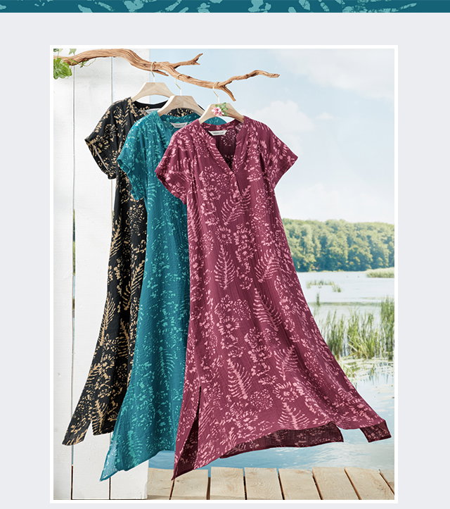 Batik Brushstroke Gauze Caftan hanging shot