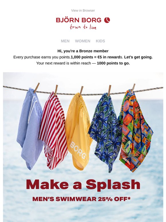 Dive Into Summer – 25% Off Men’s Swimwear