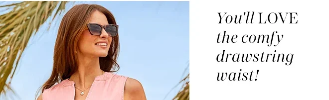 Soft Pink Drawstring Waist Denim Dress With Pockets