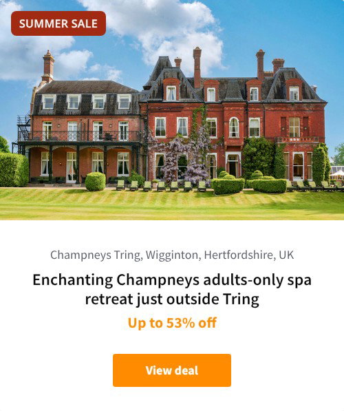Enchanting Champneys adults-only spa retreat just outside Tring