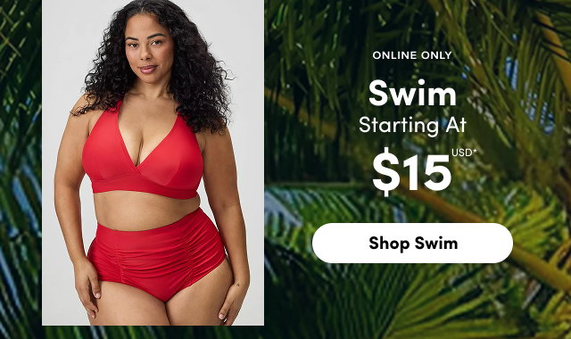Online Only | Swim Starting At $15USD* | Shop Swim >