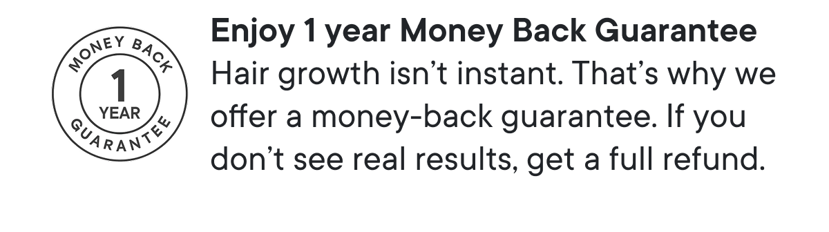 Enjoy 1 year Money Back Guarantee