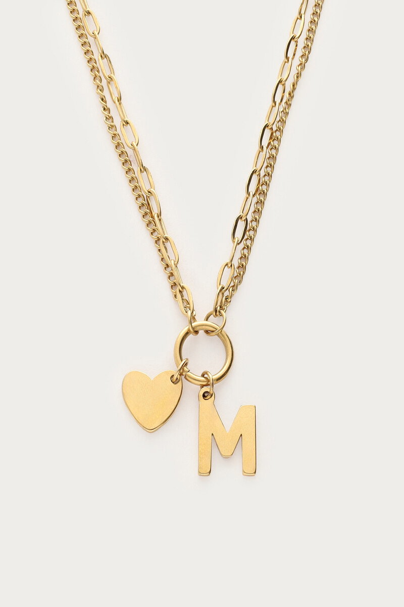 Dubbele schakelketting met initial