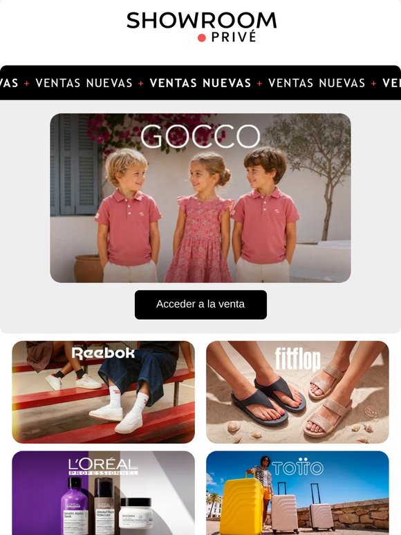 Hola —: GOCCO, BERSHKA, REEBOK y 20 ventas más ya en línea