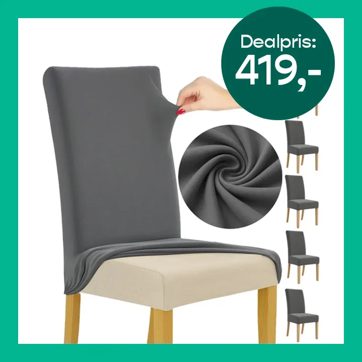Stoltrekk 6-pak mørkegrå – stretch elastiske beskyttelser 65x40x35 cm