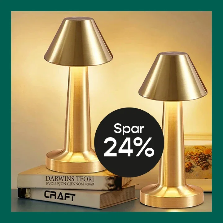 Retro Oppladbar Bordlampe i Metall Dimbar Gull