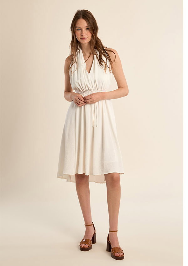 Short sleeveless dress, asymmetrical