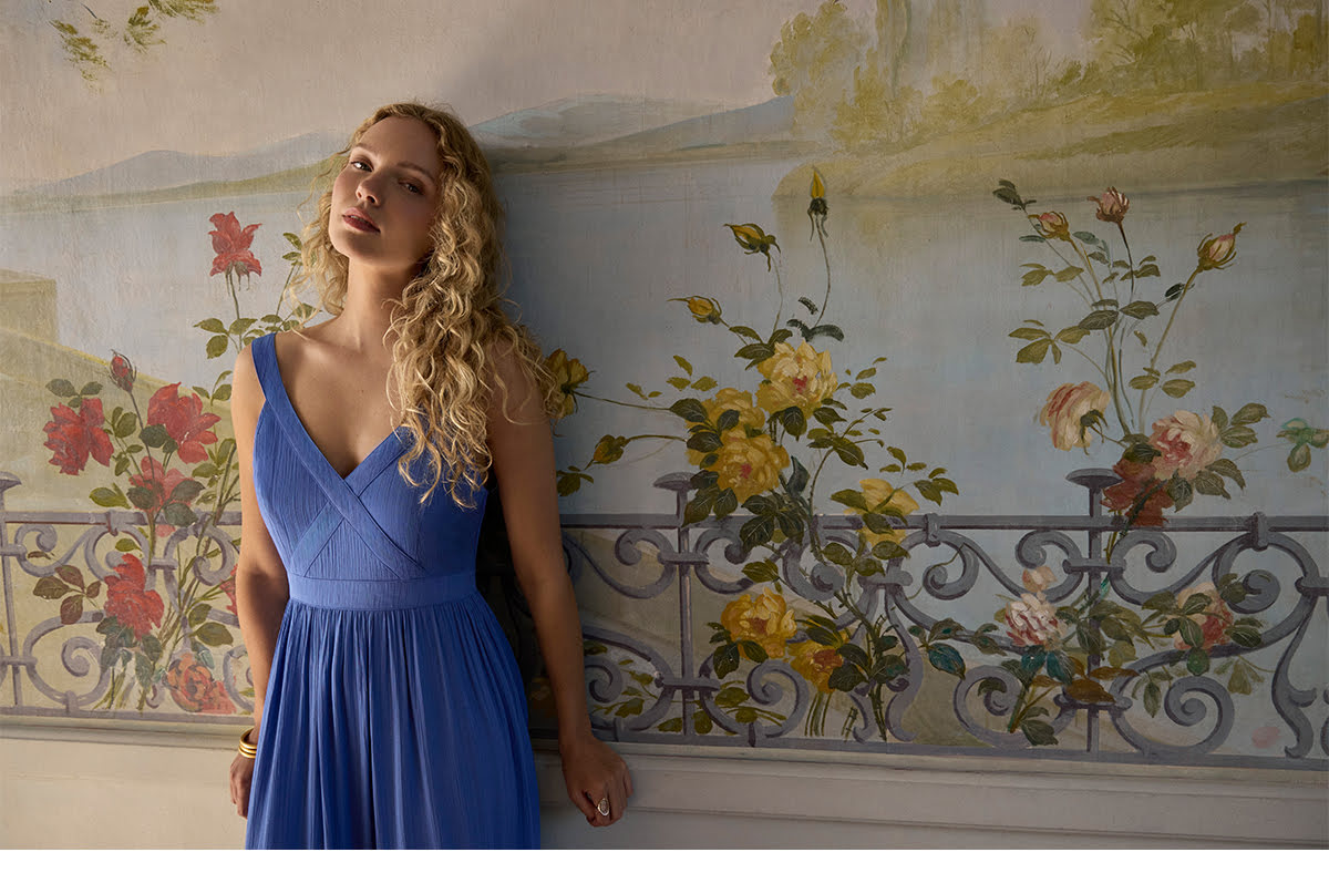 Long dress with ruffles