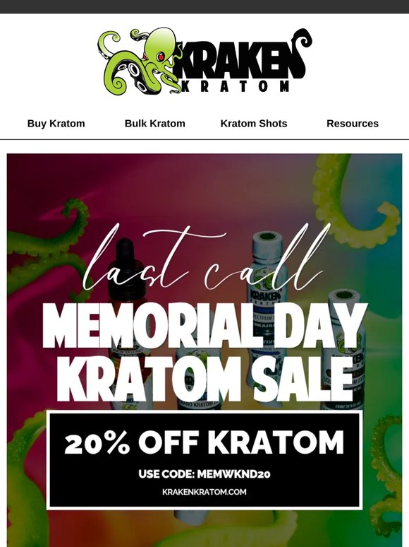 Last Call for 20% off Memorial Day Deals