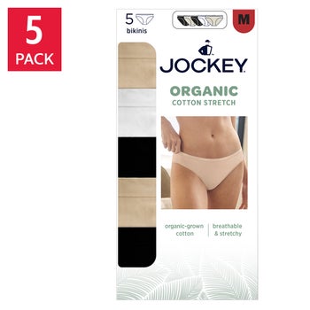 Jockey Women's Organic Cotton Stretch Bikini, 5-Pack