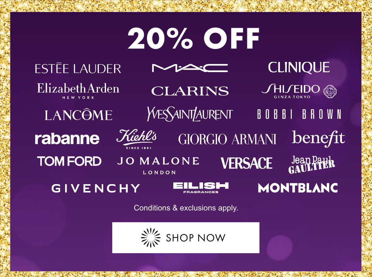 20% OFF selected Beauty Brands
