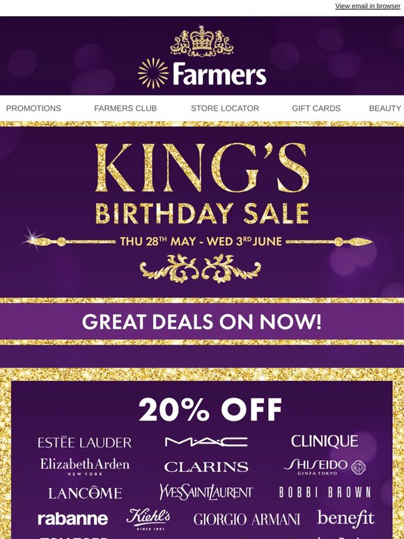 King’s Birthday Sale on now!