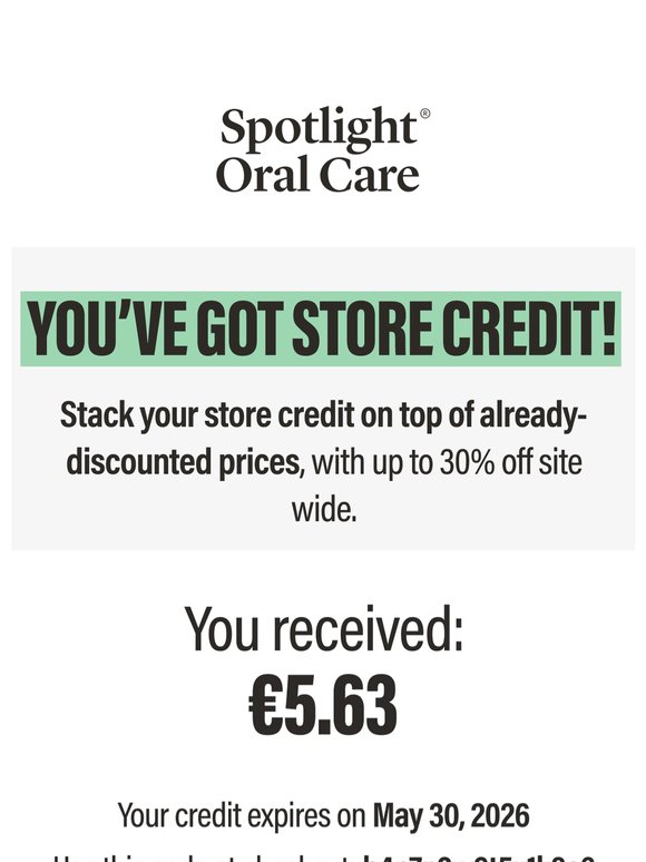💶 Remaining Store Credit: €5.63