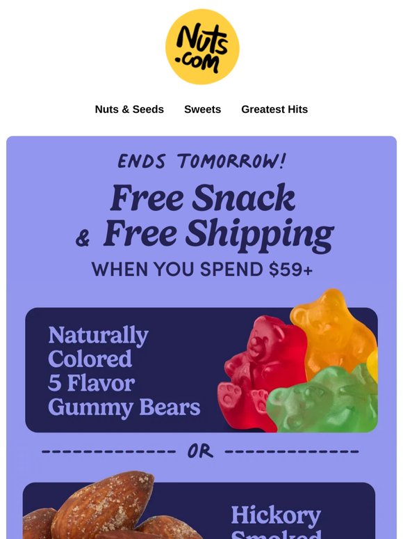 Claim your free snack before tomorrow! 💌