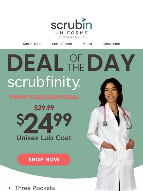 Deal of the Day: Save on Lab Coats & Scrub Sets