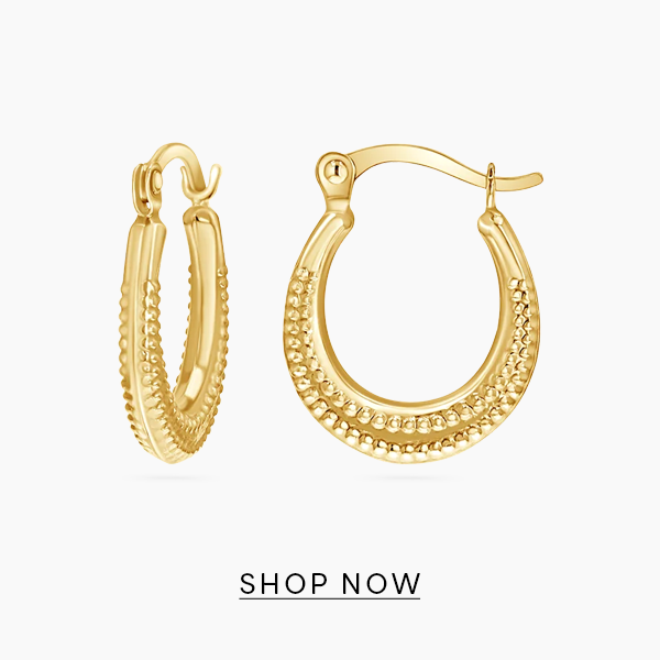 Beaded Crescent Hoops