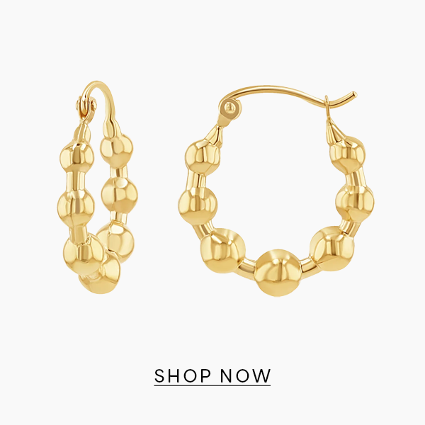 Bead Ball Hoop Earrings