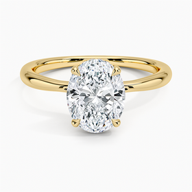14K Yellow Gold Freesia Hidden Halo Diamond Ring