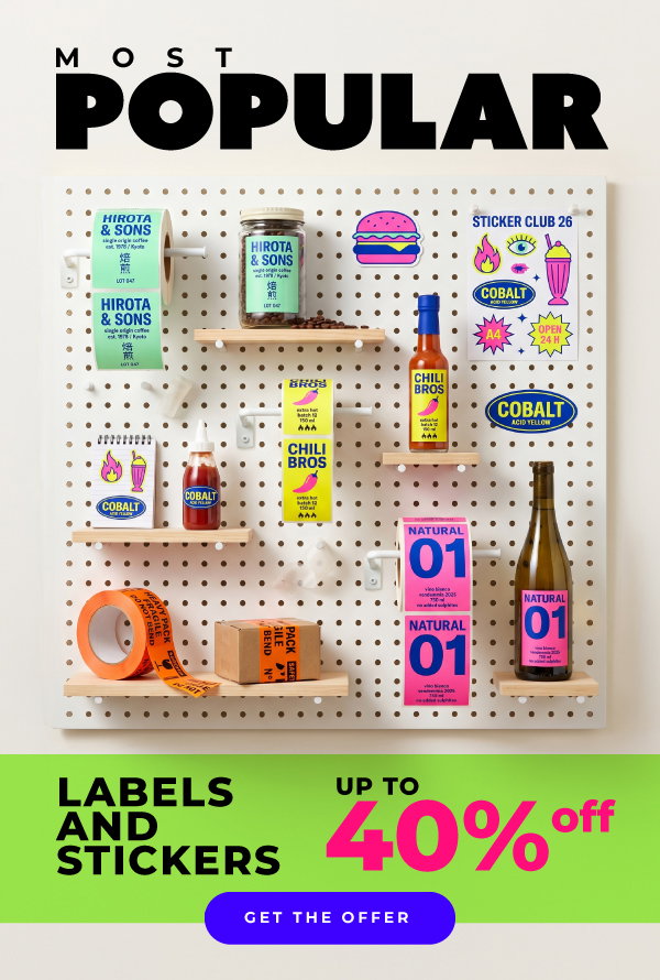 Up to 40% off Labels and Stickers 