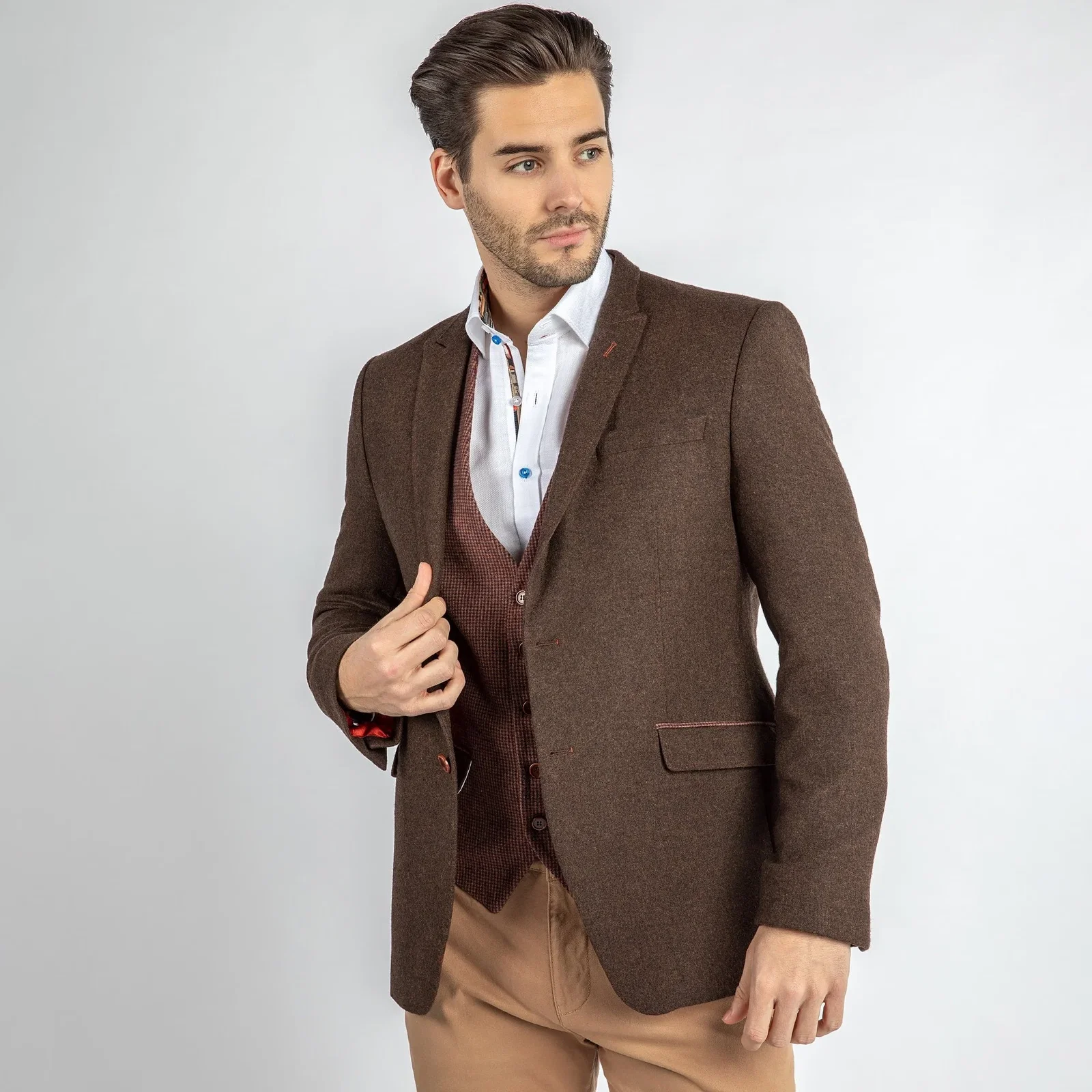 Image of WOOL PICK-LAPPEL JACKET & WAISTCOAT COMBO