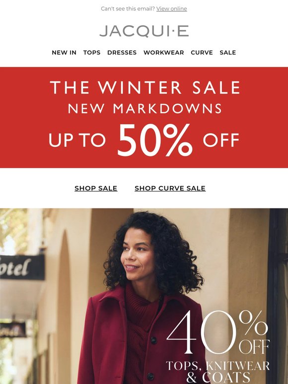 40% Off Tops, Knitwear & Coats | Wrap Up With New Season Coats