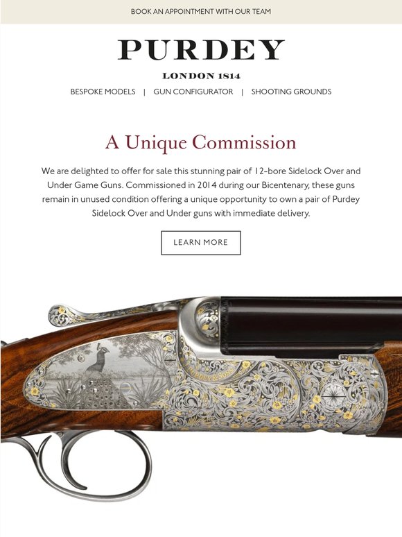 New In: A fine pair of 12-bore Sidelock Over and Under Game Guns