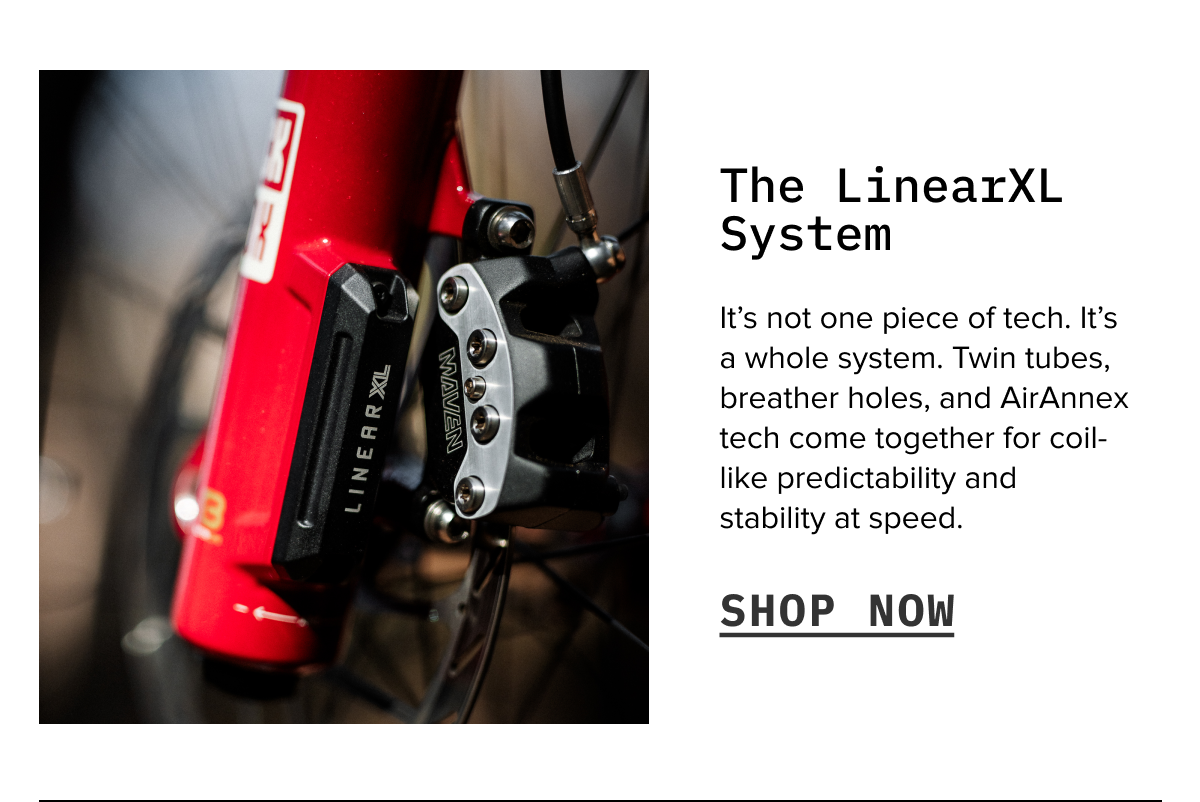 Twin tubes, breather holes, and AirAnnex tech deliver a more predictable ride with confidence at speed.