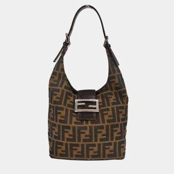 Brown Canvas Zucca Handbag